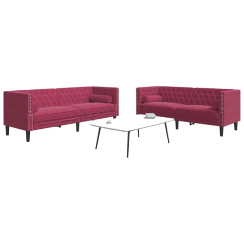 CKioict Samt Chesterfield Sofa mit Knopftuft und Nackenkissen für maximalen Sitzkomfort, Elegantes Polstermöbel in Chesterfield Design mit stabilen Stützbeinen für CKioict Samt Chesterfield Sofa mit Knopftuft und Nackenkissen für maximalen Sitzkomfort, Elegantes Polstermöbel in Chesterfield Design mit stabilen Stützbeinen für von CKioict