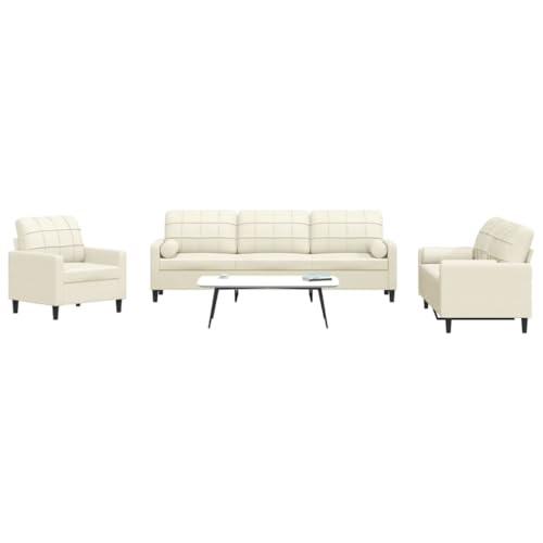 CKioict Samt Sofa 3 Sitzer mit Metallgestell, Bequemes Polstermöbel für Wohnzimmer, Graues Modernes Design mit Nackenkissen für Entspannung und Komfort von CKioict