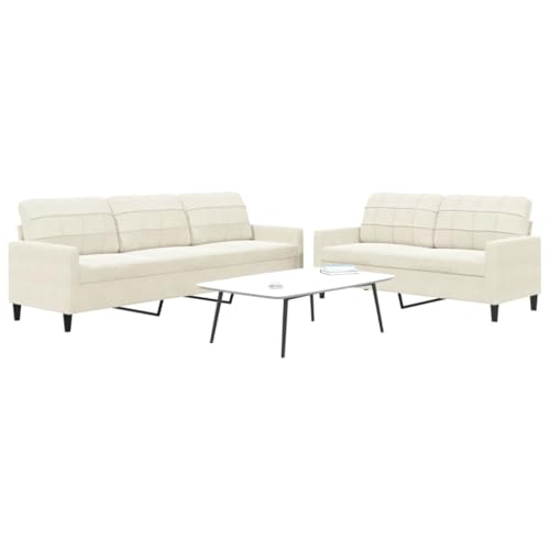 CKioict Samt Sofa Set 3 Sitzer mit Metallgestell, Bequemes Polstermöbel für Wohnzimmer, Modernes Design Sofagarnitur mit Sitzkissen für Gemütliches Entspannen von CKioict