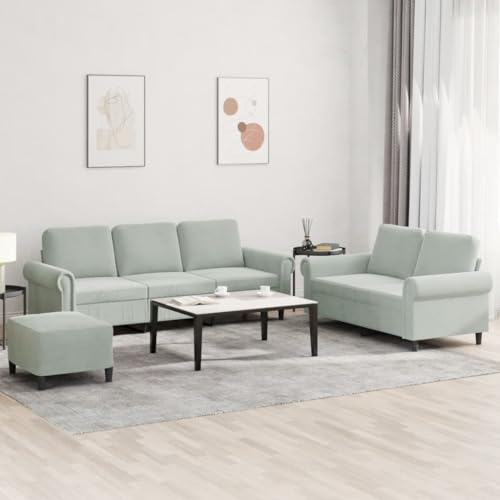 CKioict Samt Sofagarnitur 3-teilig mit Hocker, Bequemes Velours Sofa Set für Wohnzimmer, Robuste Couchgarnitur mit Polsterung, Sitzbank für Entspannung und Fernsehen, CKioict Samt Sofagarnitur 3-teilig mit Hocker, Bequemes Velours Sofa Set für Wohnzimmer, Robuste Couchgarnitur mit Polsterung, Sitzbank für Entspannung und Fernsehen, von CKioict