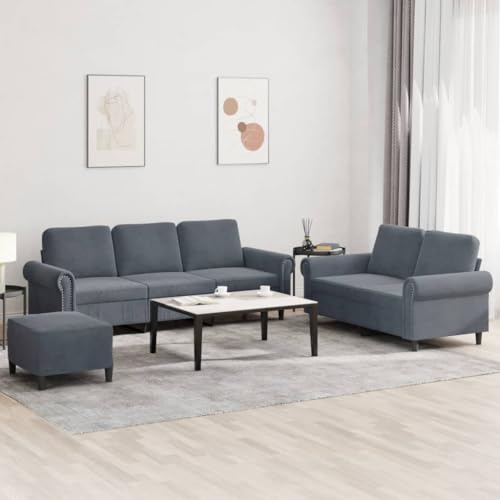 CKioict Samt Sofagarnitur 3-teilig mit Hocker, Bequemes Velours Sofa Set für Wohnzimmer, Robustes Gestell aus Metall und Sperrholz, Plüsch Polsterung, Sitzbank Garnitur CKioict Samt Sofagarnitur 3-teilig mit Hocker, Bequemes Velours Sofa Set für Wohnzimmer, Robustes Gestell aus Metall und Sperrholz, Plüsch Polsterung, Sitzbank Garnitur von CKioict