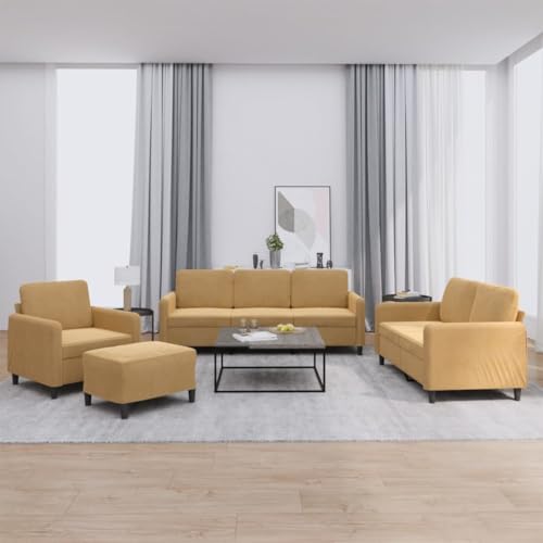 CKioict Samt Sofagarnitur 3-teilig mit Hocker, Bequemes Velours Sofa Set für Wohnzimmer, Robustes Gestell aus Metall und Sperrholz, Plüsch Polsterung, Sitzbank CKioict Samt Sofagarnitur 3-teilig mit Hocker, Bequemes Velours Sofa Set für Wohnzimmer, Robustes Gestell aus Metall und Sperrholz, Plüsch Polsterung, Sitzbank von CKioict