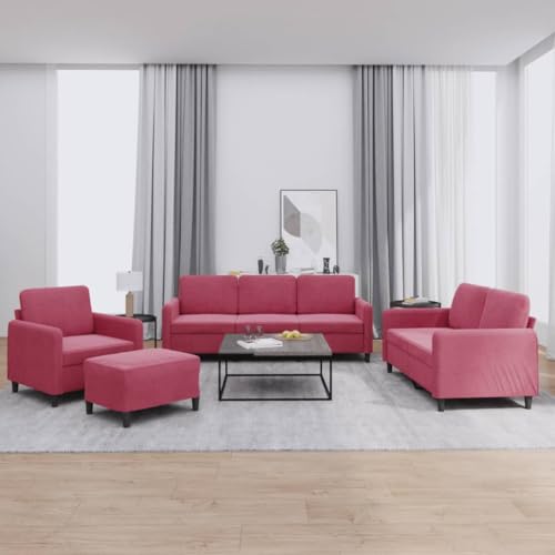 CKioict Samt Sofagarnitur 3-teilig mit Hocker, Bequemes Velours Sofa Set für Wohnzimmer, Robustes Gestell aus Metall und Sperrholz, Sitzbank mit Polsterung, Plüsch CKioict Samt Sofagarnitur 3-teilig mit Hocker, Bequemes Velours Sofa Set für Wohnzimmer, Robustes Gestell aus Metall und Sperrholz, Sitzbank mit Polsterung, Plüsch von CKioict