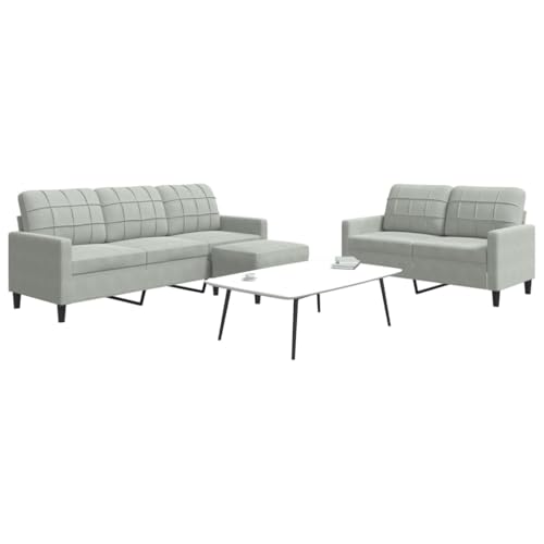 CKioict Samt Sofagarnitur mit Hocker, Modernes 3-Sitzer Sofa Set mit Metallgestell, Bequem für Wohnzimmer, Schlafzimmer und kleine Räume, Weich und Langlebig CKioict Samt Sofagarnitur mit Hocker, Modernes 3-Sitzer Sofa Set mit Metallgestell, Bequem für Wohnzimmer, Schlafzimmer und kleine Räume, Weich und Langlebig von CKioict