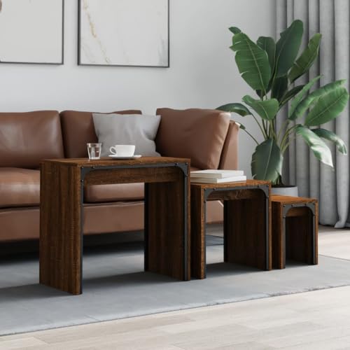 CKioict Satztische 3 STK. Braun Eichen-Optik Holzwerkstoff beistelltisch Couch Tisch for Innenraum Esszimmer CKioict Satztische 3 STK. Braun Eichen-Optik Holzwerkstoff beistelltisch Couch Tisch for Innenraum Esszimmer von CKioict