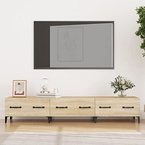CKioict Schrank Wohnzimmer Sideboard TV möbel TV-Schrank Sonoma-Eiche 150x34,5x30 cm HolzwerkstoffGeeignet für Schlafzimmer, Wohnzimmer, Arbeitszimmer von CKioict