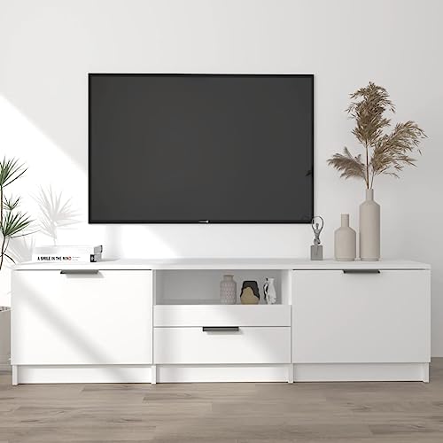 CKioict Schrank Wohnzimmer Sideboard TV möbel TV-Schrank Weiß 140x35x40 cm HolzwerkstoffGeeignet für Schlafzimmer, Wohnzimmer, Arbeitszimmer von CKioict