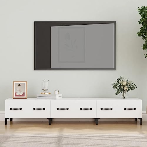 CKioict Schrank Wohnzimmer Sideboard TV möbel TV-Schrank Weiß 150x34,5x30 cm HolzwerkstoffGeeignet für Schlafzimmer, Wohnzimmer, Arbeitszimmer von CKioict