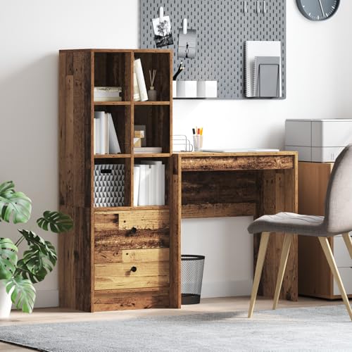 CKioict Schreibtisch mit Stauraum Alte Eiche Holzwerkstoff kleiderschrank Schrank for Innenraum Schlafzimmer von CKioict