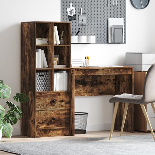 CKioict Schreibtisch mit Stauraum Geräuchert-Eiche Holzwerkstoff sideboards gartenschrank for Wohnzimmer Schlafzimmer von CKioict