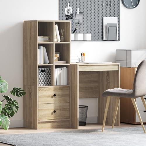 CKioict Schreibtisch mit Stauraum Sonoma Eiche Spanplatte gartenschrank sideboards for Büro Schlafzimmer von CKioict