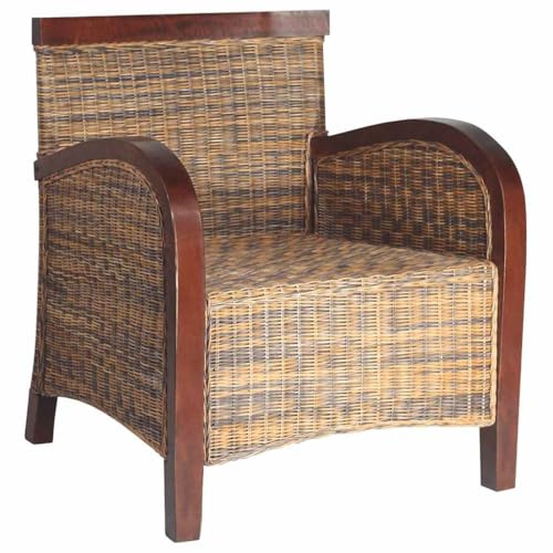 CKioict Sessel Rattan Handgeflochten lesesessel ohrensessel mit hocker for Wohnzimmer Büro von CKioict