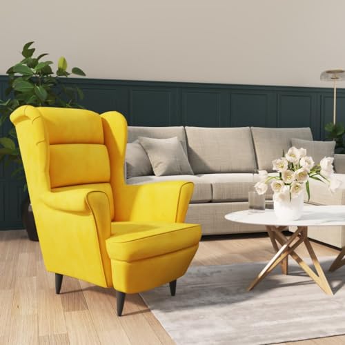 CKioict Sessel Senfgelb Samt fernsehsessel Stuhl schminktisch for Innenraum Schlafzimmer von CKioict