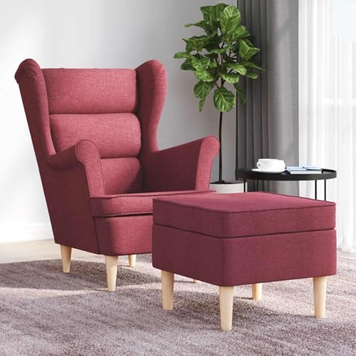 CKioict Sessel mit Fußhocker Weinrot Stoff Lounge Sessel lesesessel for Schlafzimmer Wohnzimmer CKioict Sessel mit Fußhocker Weinrot Stoff Lounge Sessel lesesessel for Schlafzimmer Wohnzimmer von CKioict