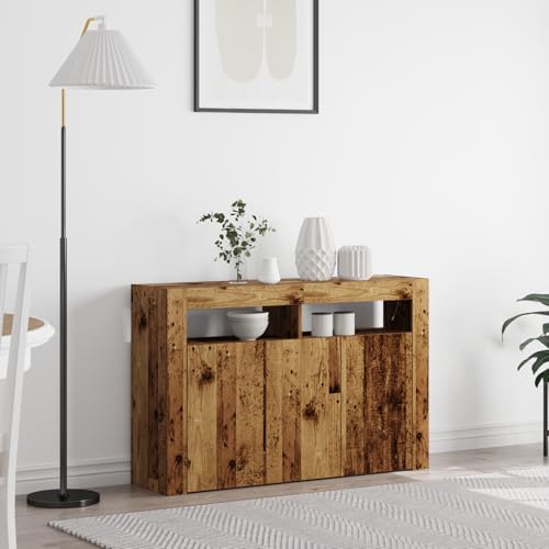 CKioict Sideboard Alte Holzoptik Holzwerkstoff kommoden Schrank for Wohnzimmer Innenraum 116 x 30 x 75 cm Sideboard von CKioict