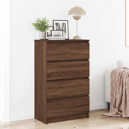 CKioict Sideboard Braun Eichen-Optik flurschrank kleiderschrank for Wohnzimmer Schlafzimmer 60x35x98,5 cm Holzwerkstoff von CKioict