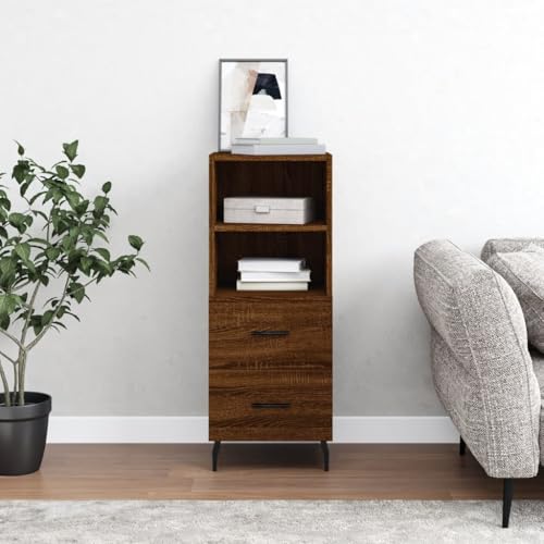 CKioict Sideboard Braun Eichen-Optik gartenschrank Schrank for Wohnzimmer Innenraum 34,5x34x90 cm Holzwerkstoff von CKioict