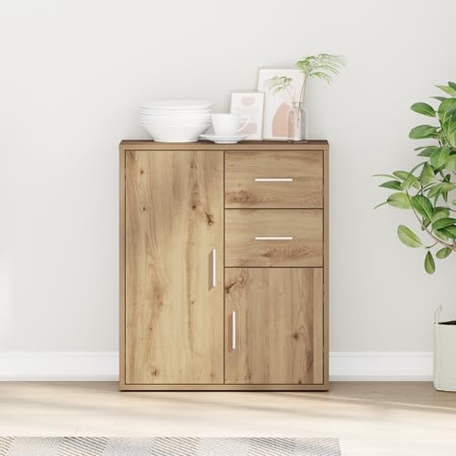 CKioict Sideboard Eiche handwerklich flurschrank kleiderschrank for Innenraum Wohnzimmer 60 x 31 x 70 cm Holzwerkstoff von CKioict