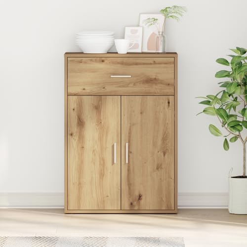 CKioict Sideboard Eiche handwerklich gartenschrank gartenschrank for Büro Innenraum 79 x 38 x 80 cm Holzwerkstoff von CKioict