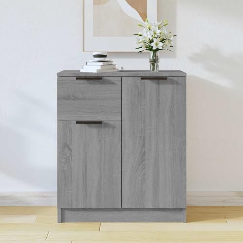 CKioict Sideboard Grau Sonoma flurschrank gartenschrank for Innenraum Wohnzimmer 60x30x70 cm Holzwerkstoff von CKioict