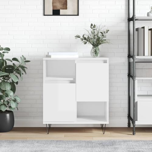 CKioict Sideboard Hochglanz-Weiß Schrank gartenschrank for Büro Wohnzimmer 60x35x70 cm Holzwerkstoff von CKioict