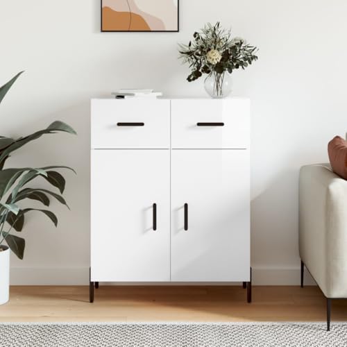 CKioict Sideboard Hochglanz-Weiß gartenschrank kommoden for Büro Wohnzimmer 69,5x34x90 cm Holzwerkstoff von CKioict