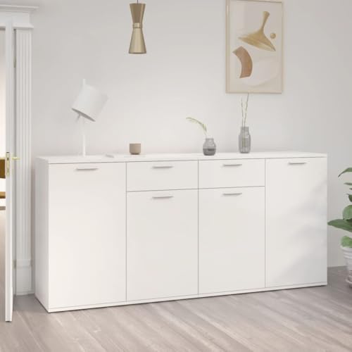 CKioict Sideboard Hochglanz-Weiß sideboards Schrank for Schlafzimmer Innenraum 160x36x75 cm Holzwerkstoff von CKioict