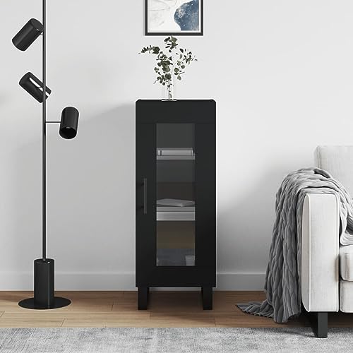 CKioict Sideboard Schwarz kleiderschrank sideboards for Innenraum Büro 34,5x34x90 cm Holzwerkstoff von CKioict