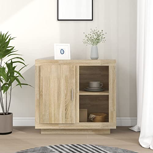 CKioict Sideboard Sonoma-Eiche Schrank flurschrank for Wohnzimmer Büro 80x40x75 cm von CKioict