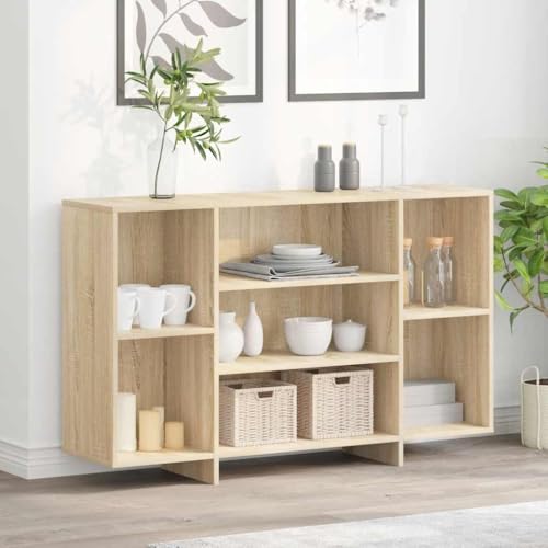 CKioict Sideboard Sonoma-Eiche flurschrank gartenschrank for Wohnzimmer Schlafzimmer 120x30x75 cm Holzwerkstoff von CKioict