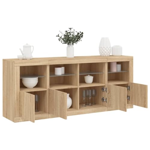 CKioict Sideboard mit LED-Leuchten Sonoma-Eiche kommoden Schrank for Schlafzimmer Wohnzimmer 163x37x67 cm CKioict Sideboard mit LED-Leuchten Sonoma-Eiche kommoden Schrank for Schlafzimmer Wohnzimmer 163x37x67 cm von CKioict