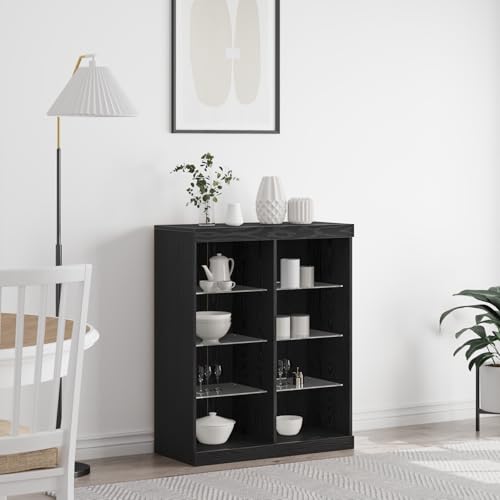 CKioict Sideboard mit LED-Lichtern Schwarz Eiche flurschrank Schrank for Büro Innenraum 41x37x100 cm CKioict Sideboard mit LED-Lichtern Schwarz Eiche flurschrank Schrank for Büro Innenraum 41x37x100 cm von CKioict