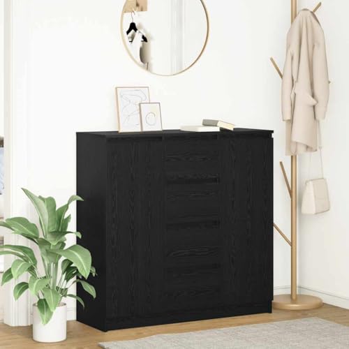 CKioict Sideboard mit Schubladen Schwarz Eichen-Optik Schrank flurschrank for Schlafzimmer Büro 100,5x35x98,5 cm CKioict Sideboard mit Schubladen Schwarz Eichen-Optik Schrank flurschrank for Schlafzimmer Büro 100,5x35x98,5 cm von CKioict