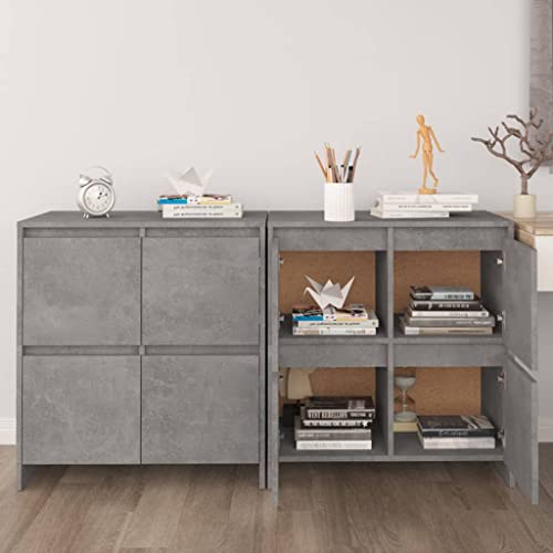 CKioict Sideboards 2 STK. Betongrau gartenschrank gartenschrank for Wohnzimmer Innenraum 70x41x75 cm Holzwerkstoff von CKioict