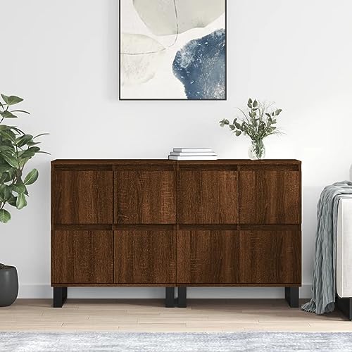 CKioict Sideboards 2 STK. Braun Eichen-Optik Holzwerkstoff gartenschrank sideboards for Büro Schlafzimmer von CKioict