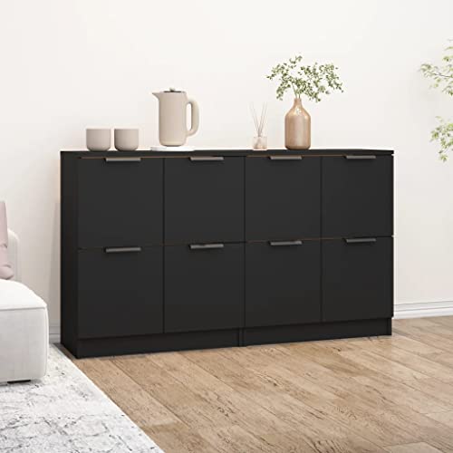 CKioict Sideboards 2 STK. Schwarz sideboards kleiderschrank for Schlafzimmer Wohnzimmer 60x30x70 cm Holzwerkstoff von CKioict