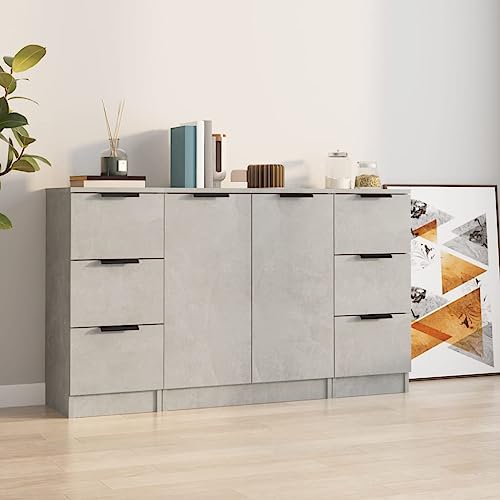 CKioict Sideboards 3 STK. Betongrau Holzwerkstoff Schrank kleiderschrank for Büro Schlafzimmer CKioict Sideboards 3 STK. Betongrau Holzwerkstoff Schrank kleiderschrank for Büro Schlafzimmer von CKioict