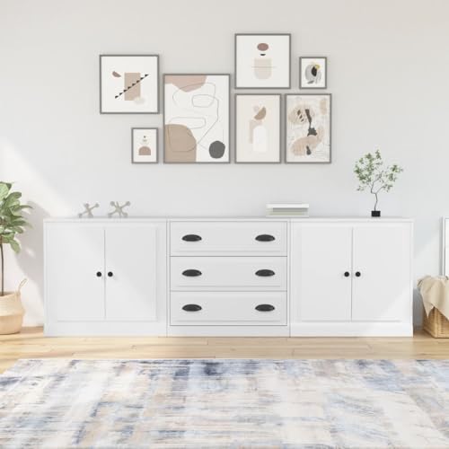 CKioict Sideboards 3 STK. Weiß Holzwerkstoff sideboards kleiderschrank for Innenraum Schlafzimmer von CKioict