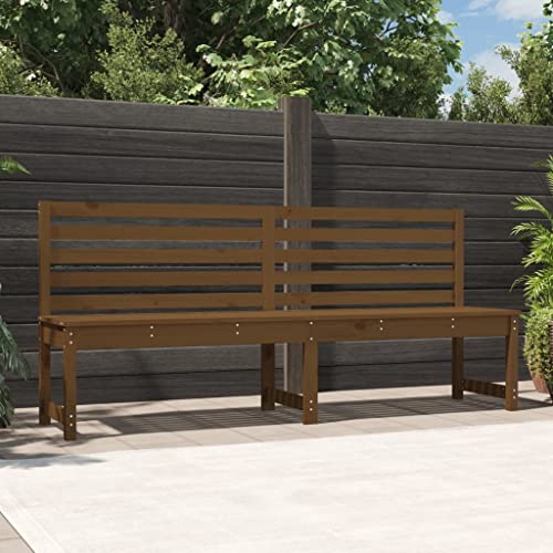 CKioict Sitzbank Outdoor Sonnenliege Lounge möbel Outdoor Gartenbank Honigbraun 201,5 cm Massivholz KieferFür Veranda, Garten, Pool von CKioict