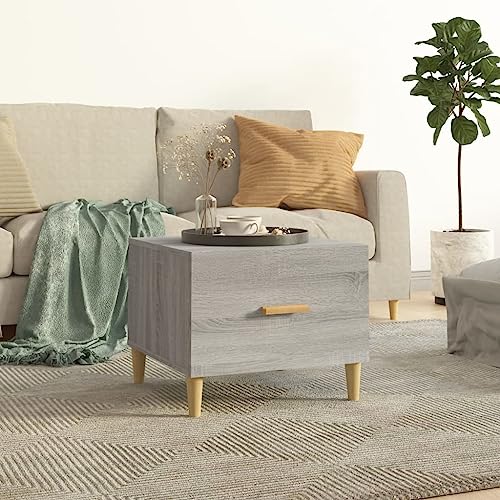CKioict Sofatisch Wohnzimmertisch Modern Couch beistelltisch Couchtisch Grau Sonoma 50x50x40 cm HolzwerkstoffGeeignet für Hotellobby, Wohnzimmer, Schlafzimmer von CKioict