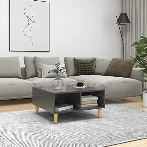 CKioict Sofatisch Wohnzimmertisch Modern Couch beistelltisch Couchtisch Hochglanz-Grau 60x60x30 cm HolzwerkstoffGeeignet für Schlafzimmer, Arbeitszimmer, Wohnzimmer von CKioict