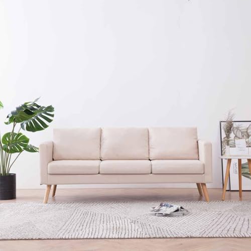 CKioict Stilvolles 3-Sitzer-Sofa mit abnehmbaren Bezügen, bequem und strapazierfähig für Wohnzimmer und Büro, hoher Sitzkomfort durch gepolsterte Kissen und stabilen von CKioict