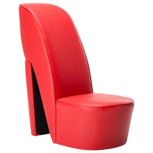 CKioict Stuhl in Stöckelschuh-Form Rot Kunstleder ohrensessel mit hocker fernsehsessel for Wohnzimmer Innenraum CKioict Stuhl in Stöckelschuh-Form Rot Kunstleder ohrensessel mit hocker fernsehsessel for Wohnzimmer Innenraum von CKioict