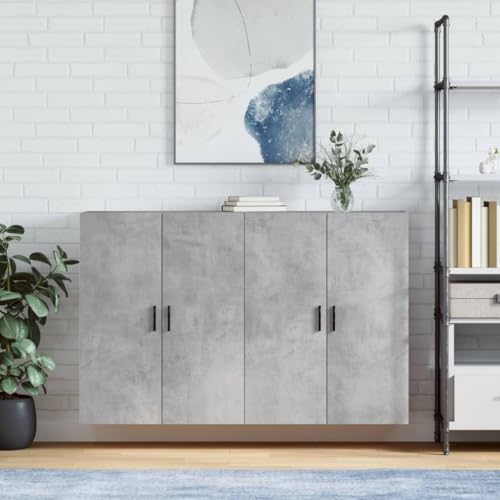 CKioict Wandschränke 2 STK. Betongrau flurschrank Schrank for Innenraum Schlafzimmer 69,5x34x90 cm von CKioict