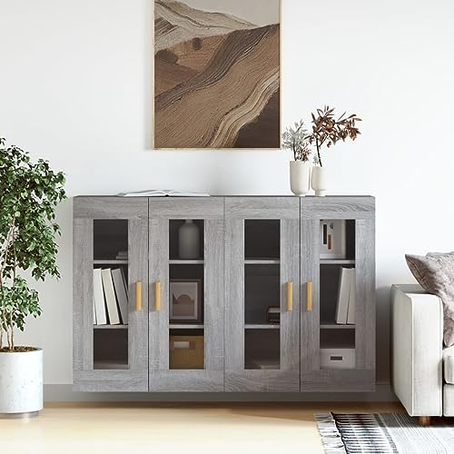 CKioict Wandschränke 2 STK. Grau Sonoma Holzwerkstoff flurschrank sideboards for Schlafzimmer Innenraum CKioict Wandschränke 2 STK. Grau Sonoma Holzwerkstoff flurschrank sideboards for Schlafzimmer Innenraum von CKioict