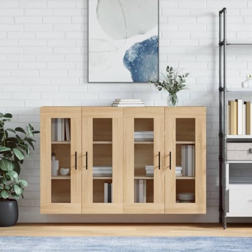 CKioict Wandschränke 2 STK. Sonoma-Eiche Holzwerkstoff flurschrank gartenschrank for Innenraum Büro von CKioict