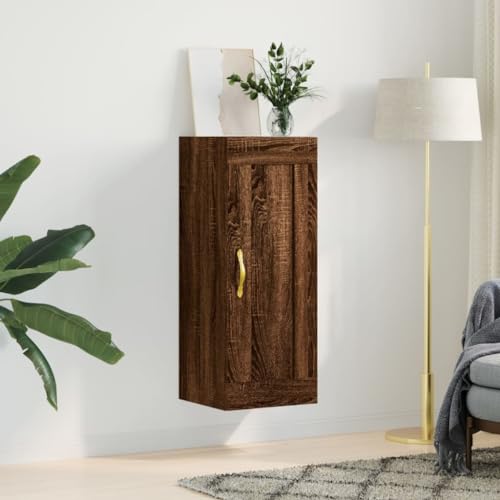 CKioict Wandschrank Braun Eichen-Optik sideboards kleiderschrank for Schlafzimmer Wohnzimmer 34,5x34x90 cm Holzwerkstoff von CKioict