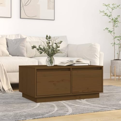 Couchtisch Honigbraun Wohnzimmer möbel Couch Tisch for Innenraum Wohnzimmer 80x50x35 cm Massivholz Kiefer von CKioict