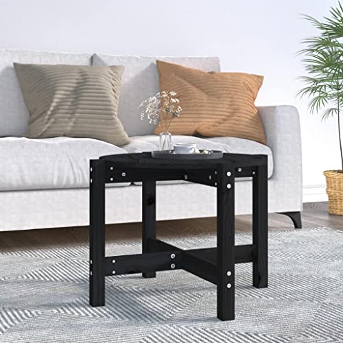 Couchtisch Schwarz Ø Tisch Wohnzimmer Couch Tisch for Esszimmer Innenraum 62,5x45 cm Massivholz Kiefer von CKioict