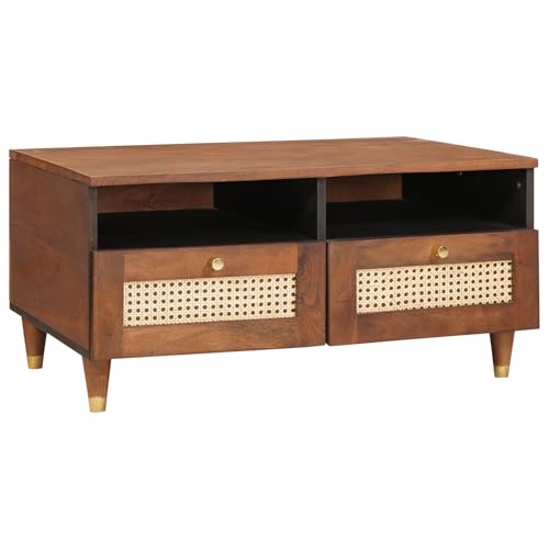 Kaffee-Tische Braun couchtisch wohnzimmertisch for Innenraum Esszimmer 80 x 54 x 40 cm Rohr und massives Mangoholz von CKioict